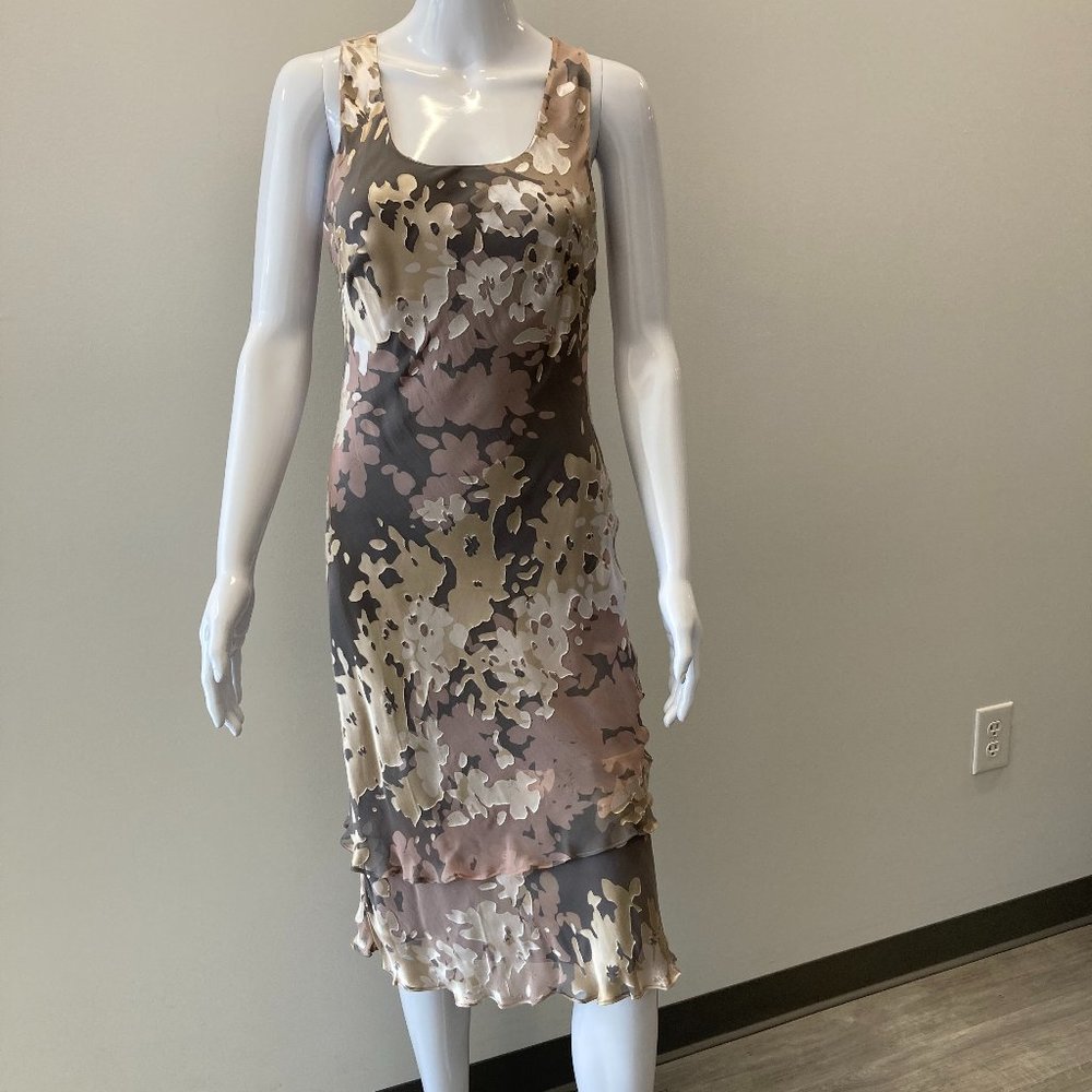 Simply Silk Tea Length Burnout Cocktail Dress